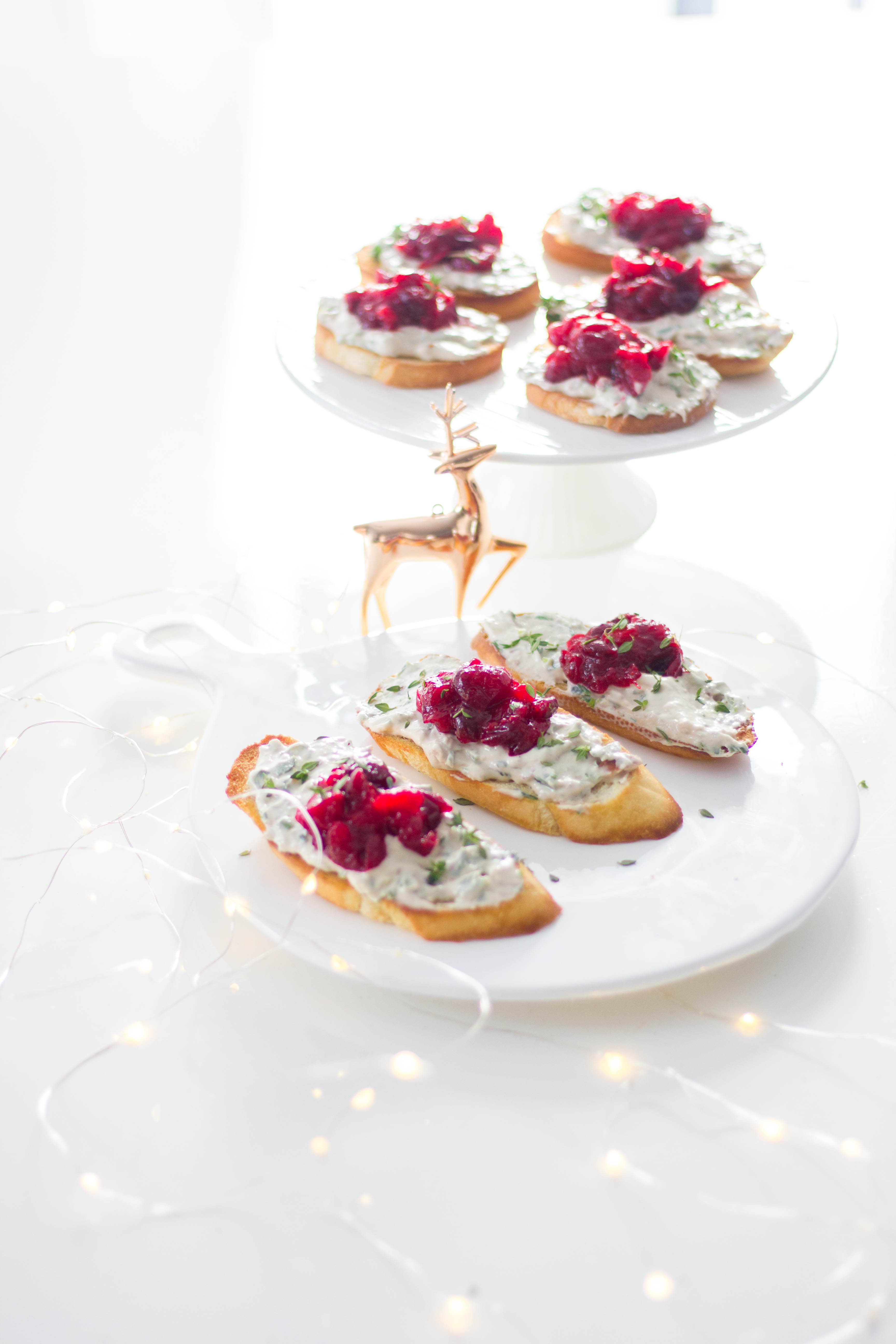 Whipped Goat Cheese and Cranberry Jalapeno Crostini
