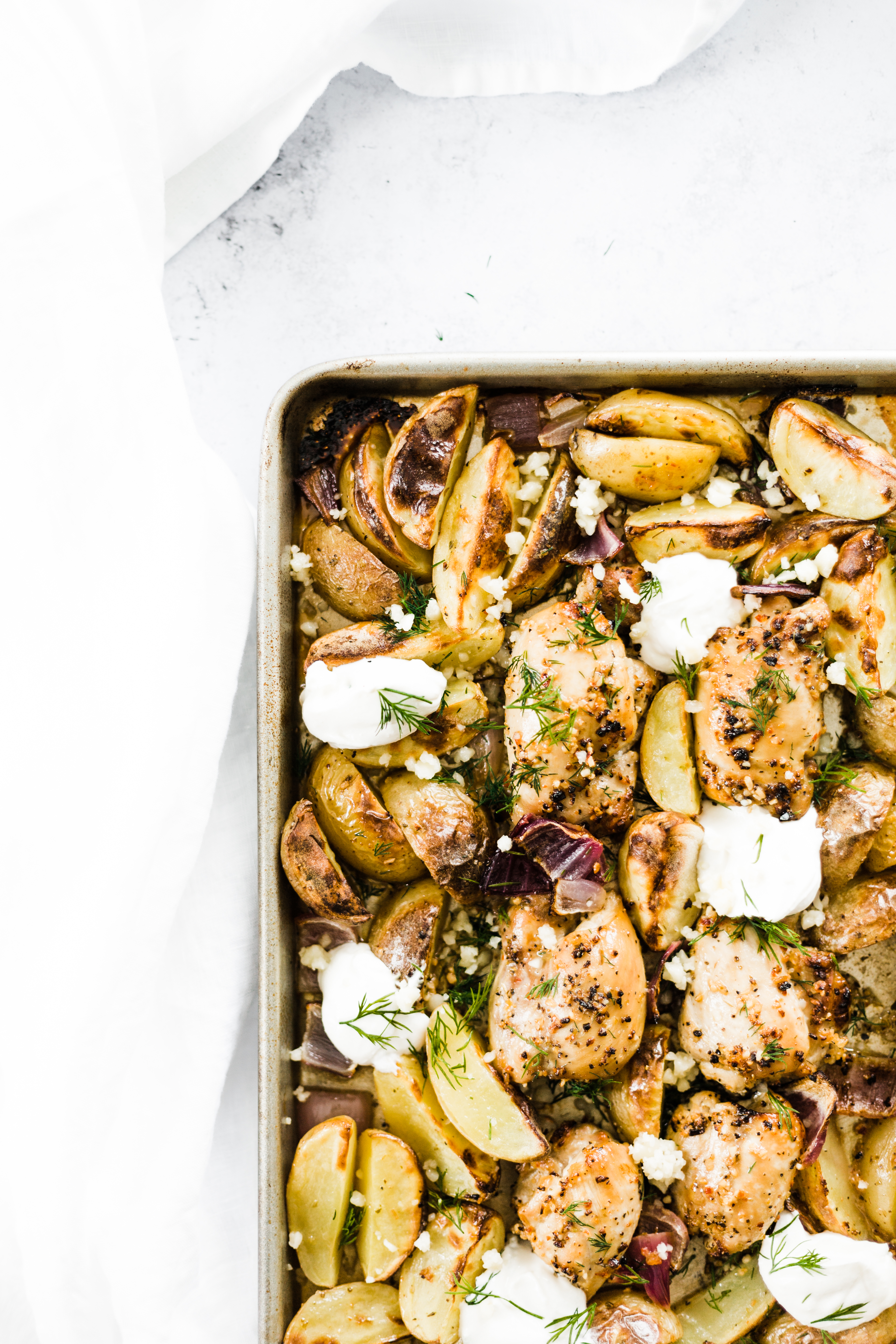 Greek Sheet Pan Chicken and Potatoes